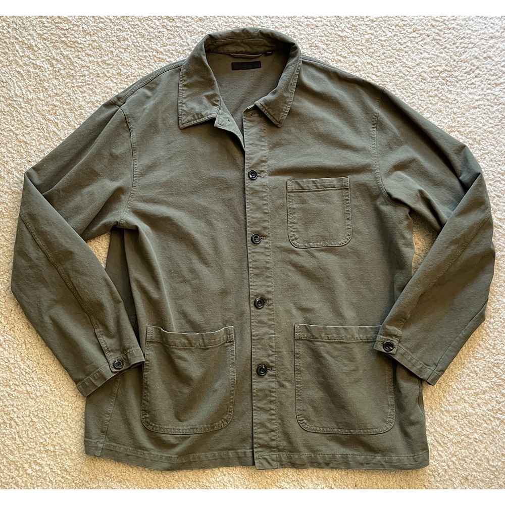 UNIQLO Army Green Relaxed Utility Jacket Mens XXL Workwear Shirt Jacket 419959